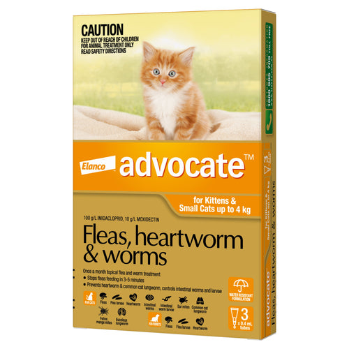 ADVOCATE CAT SMALL ORANGE 0-4KG 3PACK