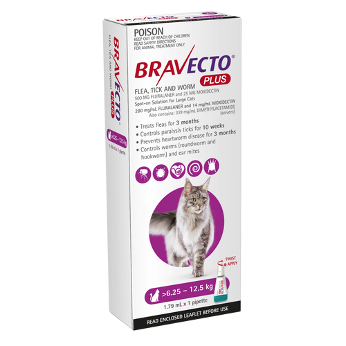 BRAVECTO PLUS CAT 6.25-12.5KG 1PACK