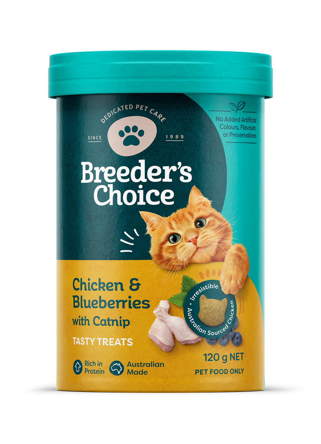 Breeder's Choice Cat Treats Chicken & Berries with Catnip 120g