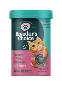 Breeder's Choice Cat Treats Salmon & Tuna with Catnip 120g