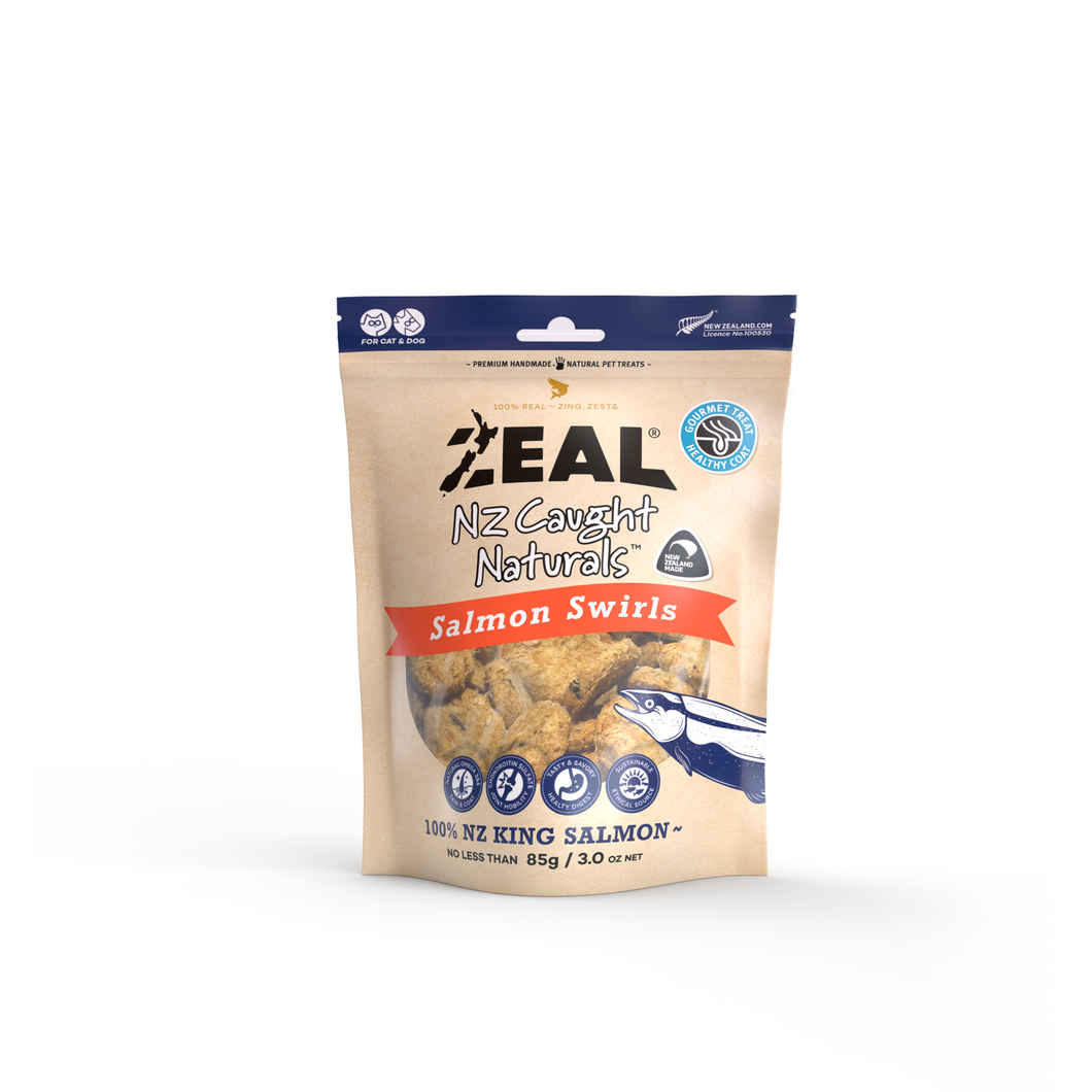 Zeal Freeze Dried Salmon Swirls for cats and dogs 85g