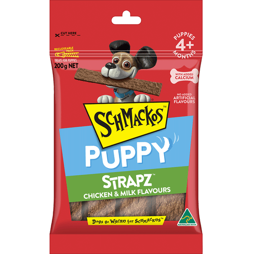 SCHMACKOS STRAPZ PUPPY CHICKEN AND MILK 200G