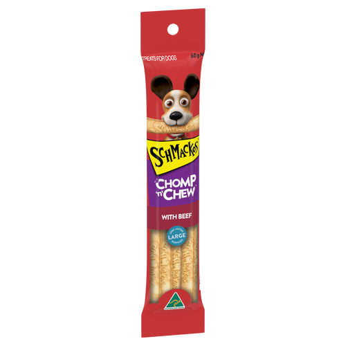 SCHMACKOS CHOMP 'n' CHEW Dog Treat Beef 60g