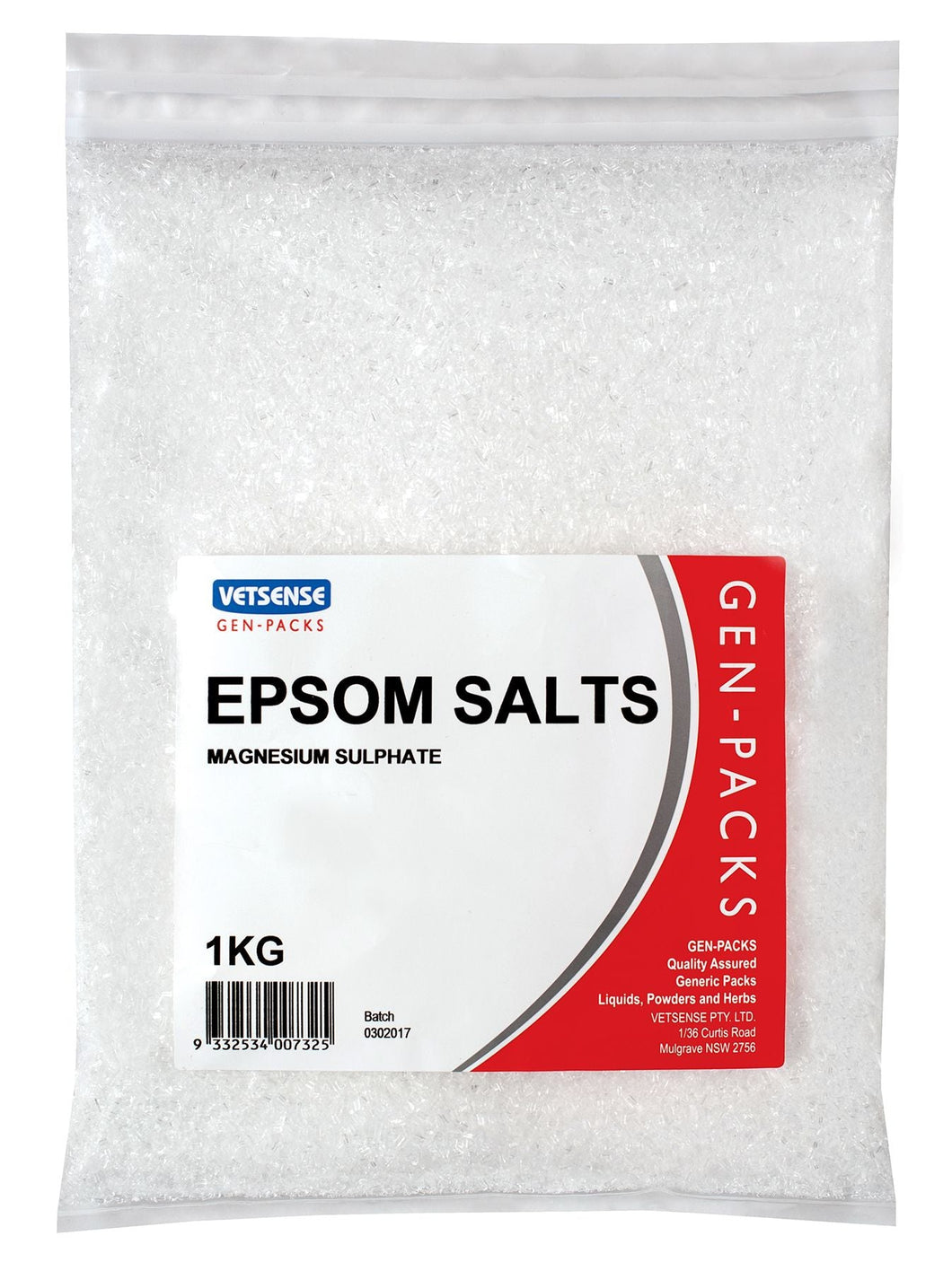 Vetsense Gen-Pack Epsom Salts 1Kg