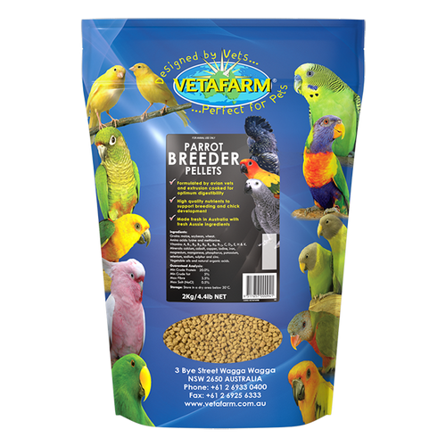 VETAFARM PARROT BREEDER PELLETS 2KG *DATED 30 SEP 2024