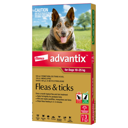 ADVANTIX LARGE DOG 10-25KG RED 3PACK *DATED AUG 2025