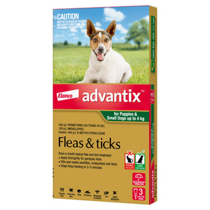 ADVANTIX SMALL DOG 0-4KG GREEN 3PACK *DATED JUNE 2025