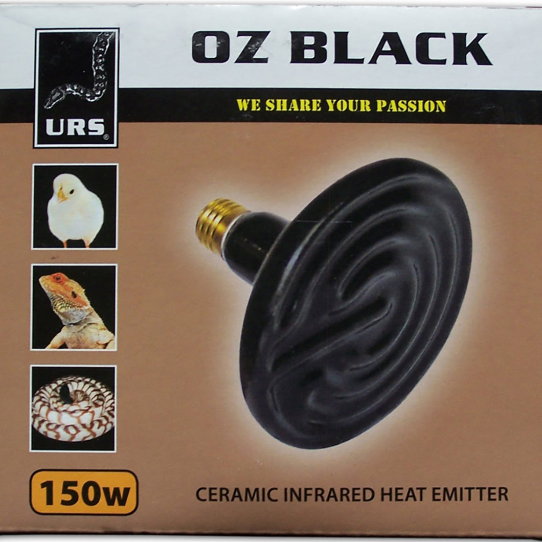 ULTIMATE REPTILE SUPPLIERS OZ BLACK CERAMIC HEAT GLOBE 150W