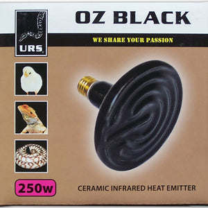 ULTIMATE REPTILE SUPPLIERS OZ BLACK CERAMIC HEAT GLOBE 250W