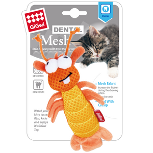 GIGWI DENTAL MESH SHRIMP WITH CATNIP