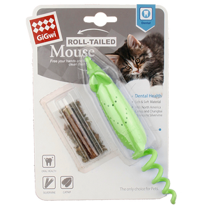 GIGWI ROLL TAIL MOUSE WITH CATNIP