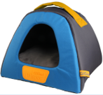 GIGWI PLACE PET HOUSE CANVAS PLUSH TPR BLUE GRAY LARGE