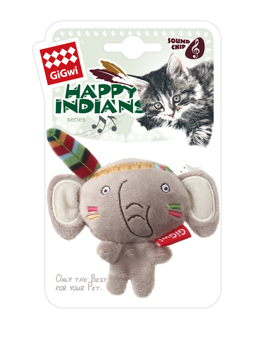 GIGWI HAPPY INDIANS MELODY CHASER ELEPHANT