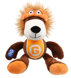 GIGWI AGENT LION PLUSH WITH TENNIS BALL