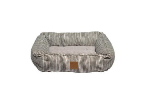 MOG AND BONE BOLSTER BED MOCCA STRIPE LARGE