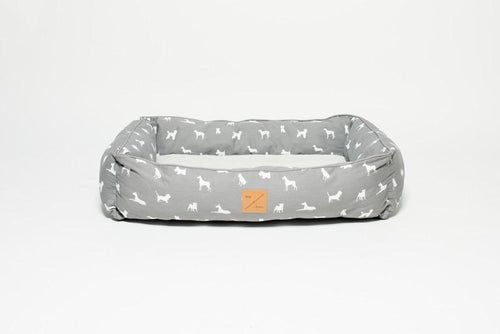 MOG AND BONE BOLSTER BED GREY DOG SMALL