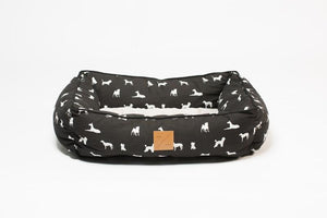 MOG AND BONE BOLSTER BED BLACK DOG SMALL