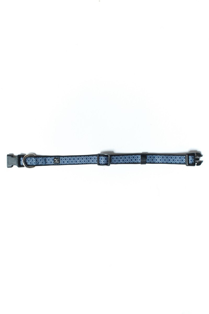 MOG AND BONE NEOPRENE COLLAR NAVY IKAT LARGE