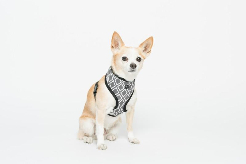 MOG AND BONE NEOPRENE HARNESS GREY IKAT LARGE