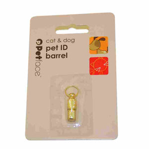 PETFACE CAT & DOG ID BARREL GOLD