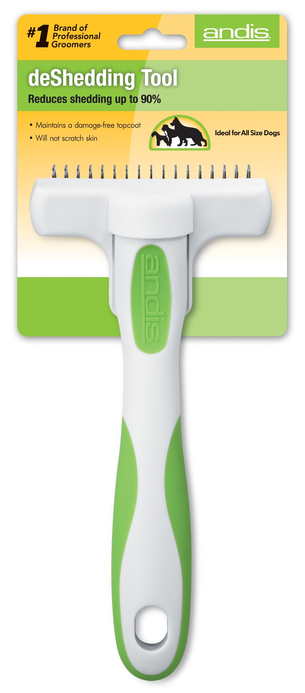 Andis Deshedding Tool White Lime Green