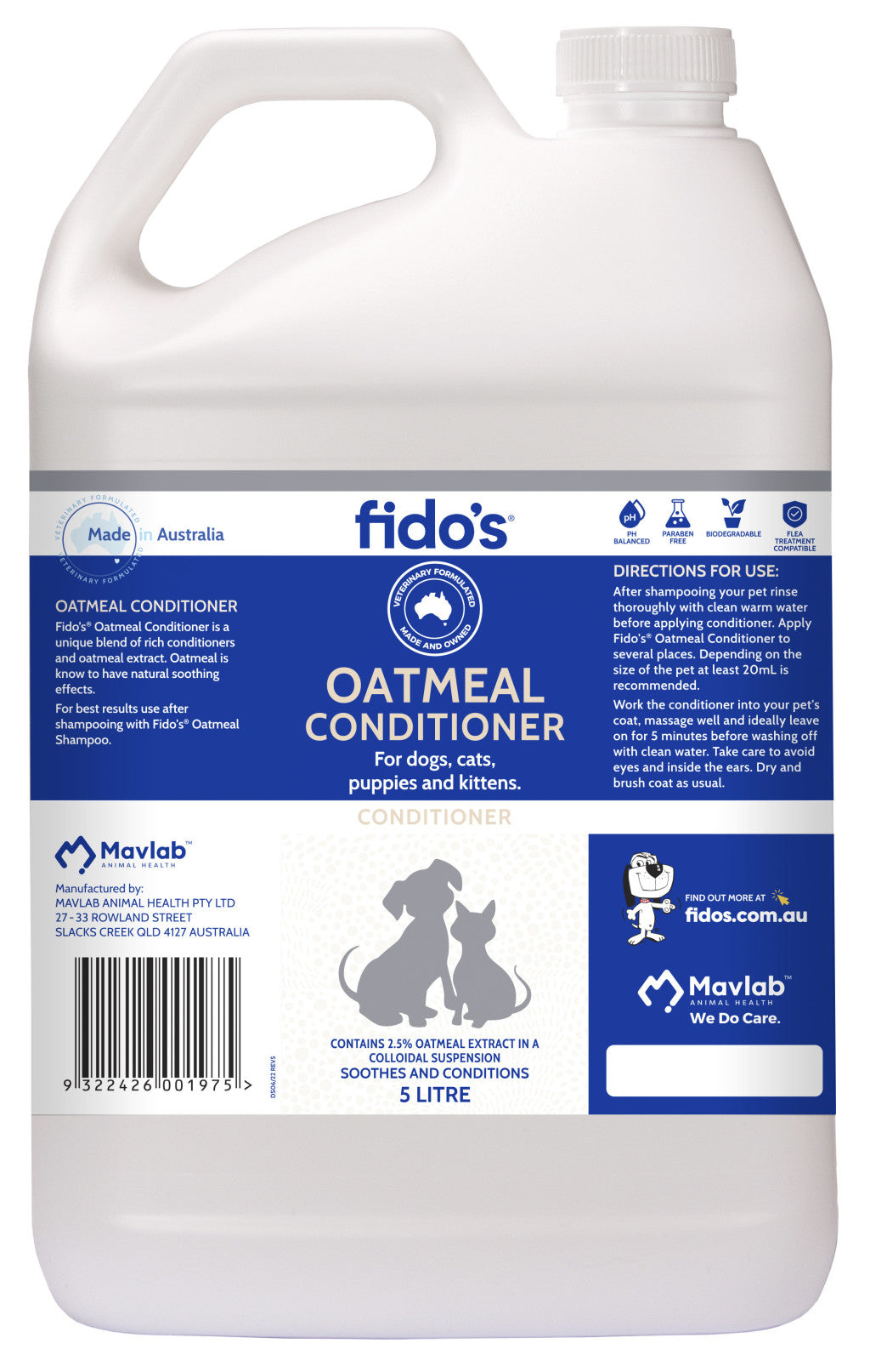 FIDOS OATMEAL CONDITIONER 5L P7320